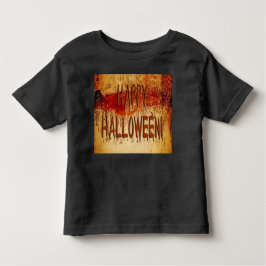 Camiseta Infantil Feliz Halloween Sangue Sretido Muralha Toddler T-S