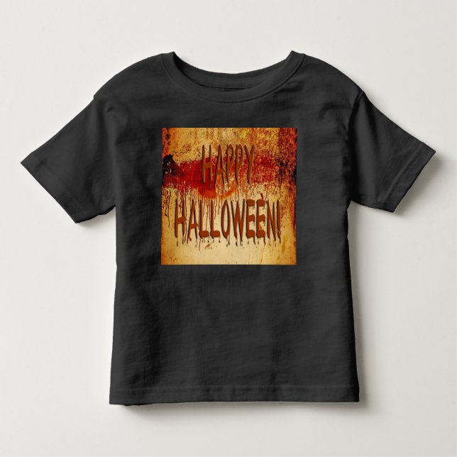 Camiseta Infantil Feliz Halloween Sangue Sretido Muralha Toddler T-S (Frente)