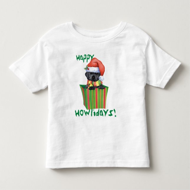Camiseta Infantil Feliz Howlidays Black Lab T-Shirt (Frente)