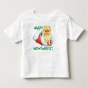 Camiseta Infantil Feliz Howlidays Pomeraniana T-Shirt