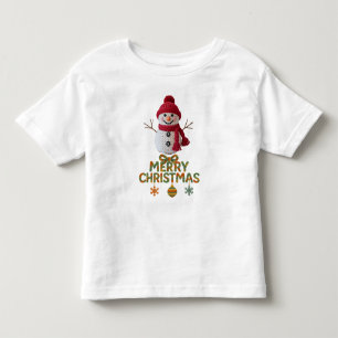 Camiseta Infantil Feliz Natal Boneco de Neve Falso Fio