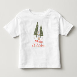 Camiseta Infantil Feliz Natal Bonito Gnome Bluebird