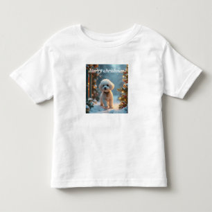 Camiseta Infantil Feliz Natal cachorrinho