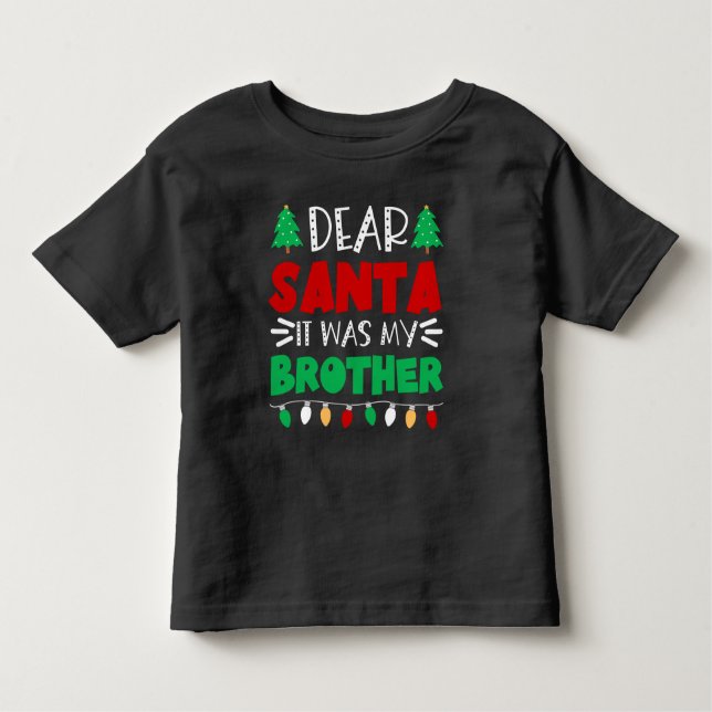 Camiseta Infantil Feliz Natal - Caros Papais noeis Era Meu Irmão (Frente)