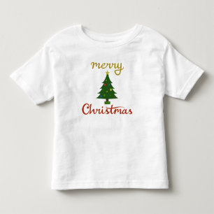 Camiseta Infantil Feliz Natal+Design de árvore