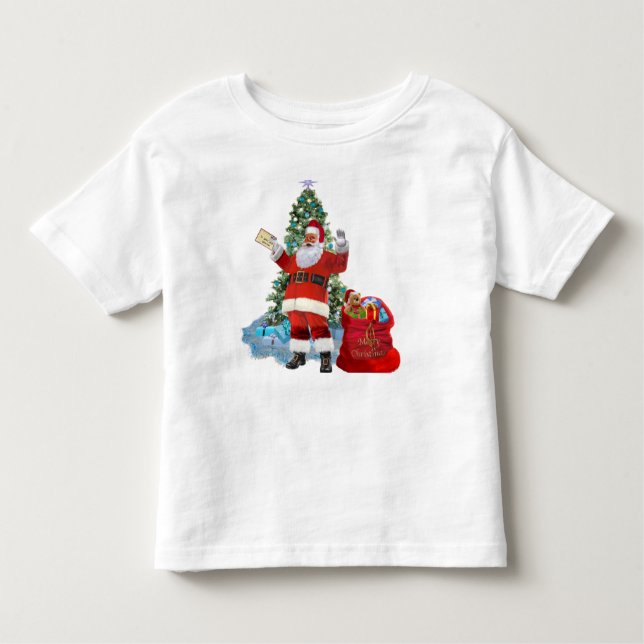 Camiseta Infantil Feliz Natal do papai noel (Frente)