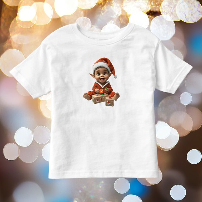 Camiseta Infantil Feliz Natal Elf Toddler's Tee (Criador carregado)