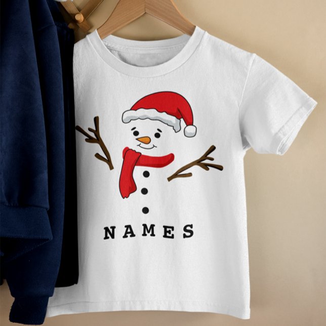 Camiseta Infantil Feliz Natal Festivo Festivo, Snowman (Personalized Christmas Festive Funny Snowman Toddler T-shirt)
