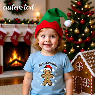 Camiseta Infantil Feliz Natal - menino de biscoito de gengibre