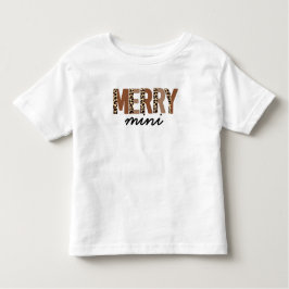 Camiseta Infantil "Feliz Natal" Moderno Bloqueio de Cor Leopard Boho