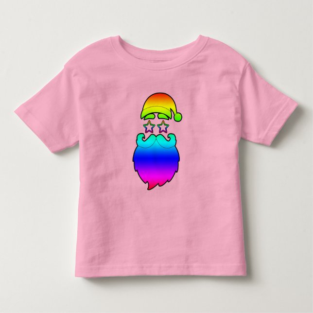 Camiseta Infantil Feliz Natal Papais noeis Rainbow T-Shirt (Frente)