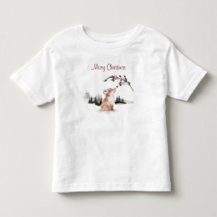 Camiseta Infantil Feliz Natal Raposa da Floresta