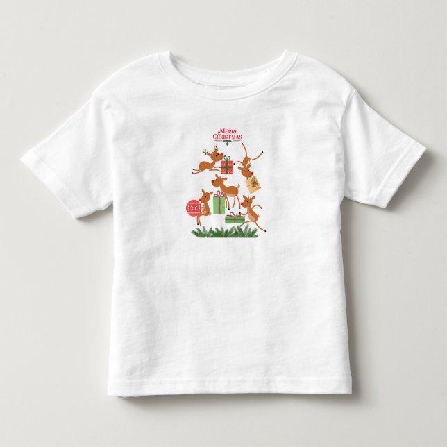Camiseta Infantil Feliz natal rena (Frente)