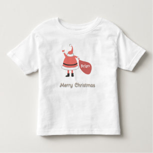 Camiseta Infantil Feliz Natal - Saco de Papais noeis Personalizados