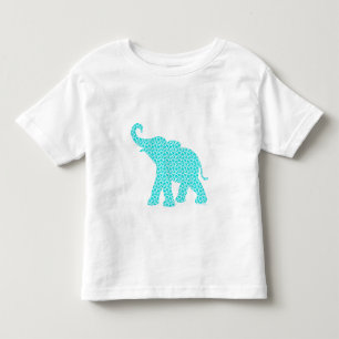 Camiseta Infantil Feliz Padrões de Turquesa de Arte Elefante