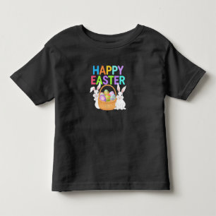 Camiseta Infantil Feliz Páscoa 2025 Ovos Coelho Coelhinho Fofo