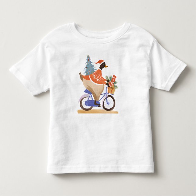 Camiseta Infantil Feliz pato de natal (Frente)