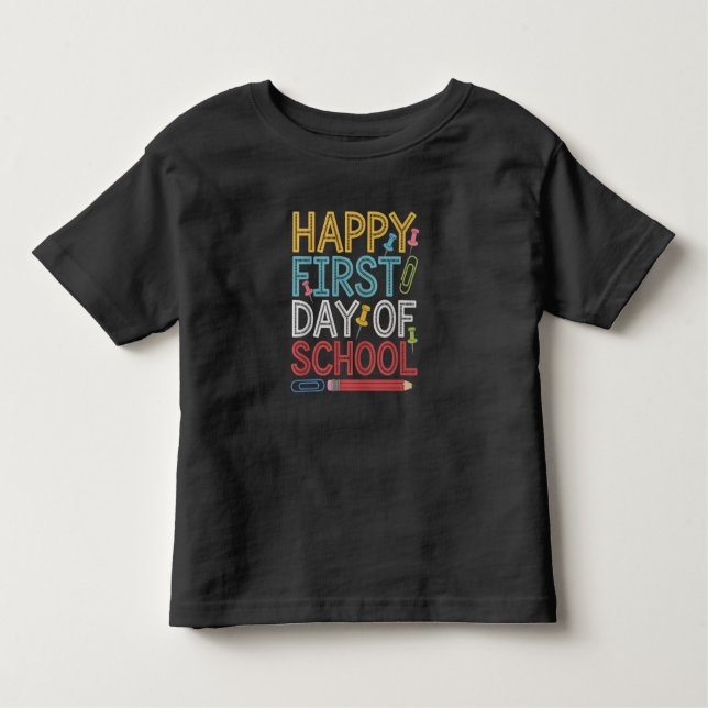 Camiseta Infantil Feliz Primeiro Dia Da Escola De Volta À Escola (Frente)