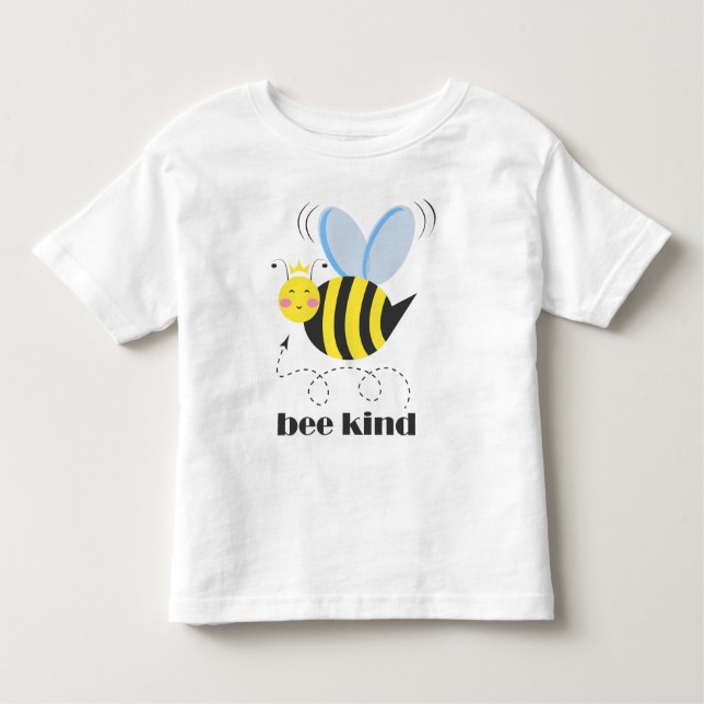 Camiseta Infantil Feliz princesa de abelhas com coroa e slogan Bela (Frente)