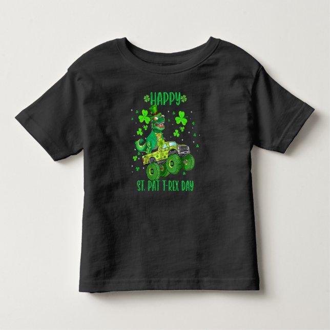 Camiseta Infantil Feliz Rua no Dia do Trex Dinossaur Toddler St Patr (Frente)