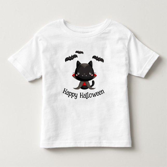 Camiseta Infantil Feliz Vampiro de Halloween (Frente)