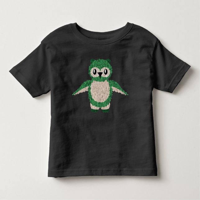 Camiseta Infantil Felpudo Green Owl 2T 3T 4T 5T Meninas (Frente)