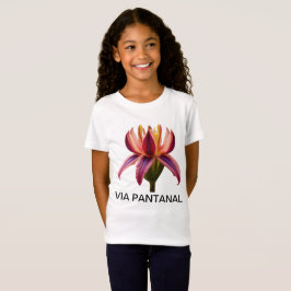 Camiseta Infantil Feminina em Jersey Fina Flor