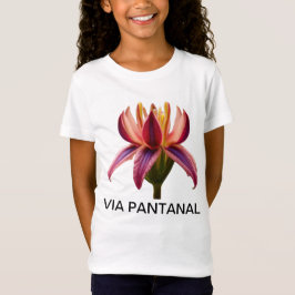 Camiseta Infantil Feminina em Jersey Fina Flor