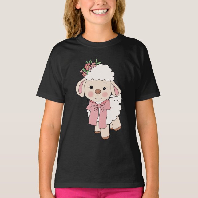 Camiseta Infantil Feminina – Ovelhinha Fofa (Frente)
