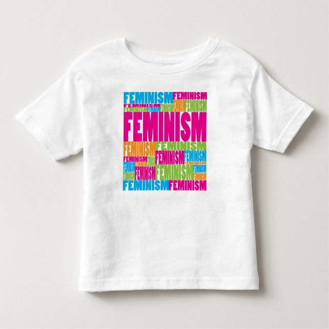 Camiseta Infantil Feminismo Colorido (Frente)