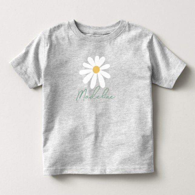 Camiseta Infantil Fera Margarida Flor Silvestre Aniversário de 1 ano (Frente)