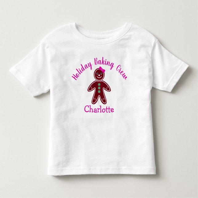 Camiseta Infantil Feriado Bajulando Tripulação Gingerpão Rapariga de (Frente)