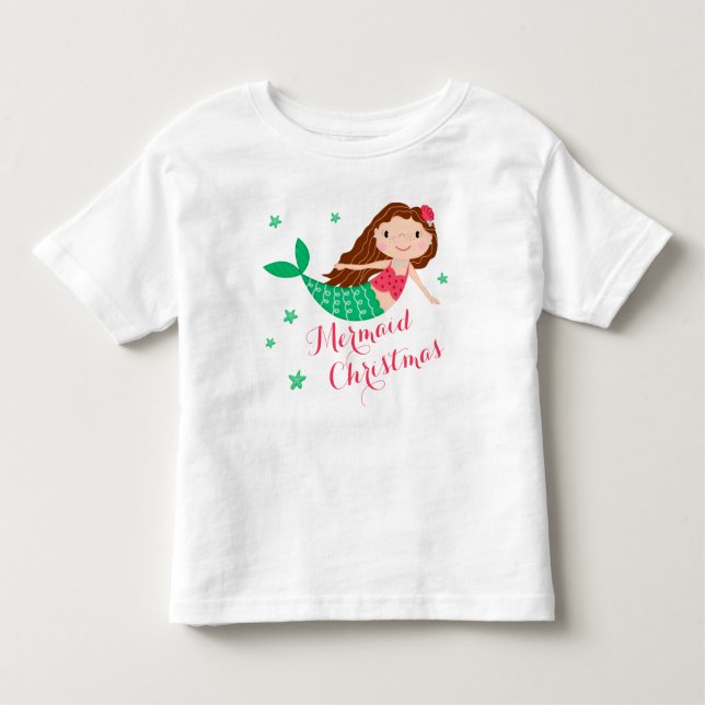 Camiseta Infantil Feriado Festivo de Natal da Sereia (Frente)