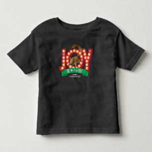 Camiseta Infantil Férias de Natal   Alegria ao esquilo