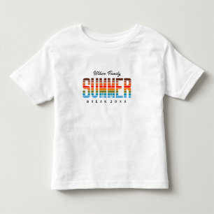 Camiseta Infantil Férias de Verão Divertidas na Praia ao Pôr do Sol