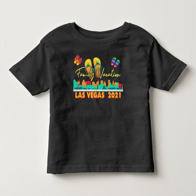 Camiseta Infantil Férias Familiares de Las Vegas 2021 Estação de Ver (Frente)