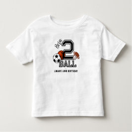 Camiseta Infantil Festa de 2º Aniversário Tema Esportes Nascido para
