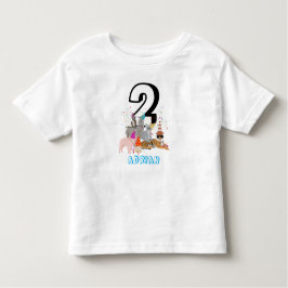Camiseta Infantil Festa de Animais - Idade de Aniversário de Menino