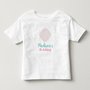 Camiseta Infantil Festa de Aniversário Conchas de Verão