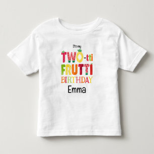 Camiseta Infantil Festa de Aniversário de 2 anos Two-tti Frutti Cuti
