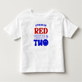 Camiseta Infantil Festa de Aniversário de 2 anos Vermelho Branco e D