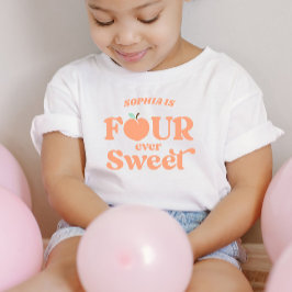 Camiseta Infantil Festa de Aniversário de 4 Anos Four Ever Sweet Pea