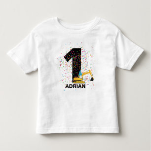 Camiseta Infantil Festa de aniversário de Caminhão de Construção de