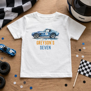 Camiseta Infantil Festa de Aniversário de Meninos com Carro de Corri