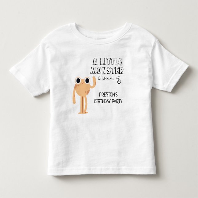 Camiseta Infantil Festa de aniversário de Monstro Bonito para Todas  (Frente)