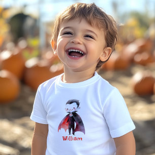 Camiseta Infantil Festa de aniversário do Dia das Bruxas do Dracula 