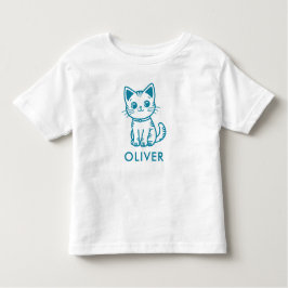 Camiseta Infantil Festa de aniversário do gato azul com kit de cores