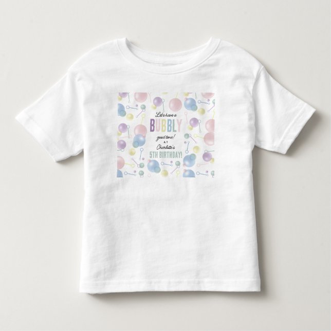 Camiseta Infantil Festa de Aniversário Infantil Bolha Colorida Fofa (Frente)