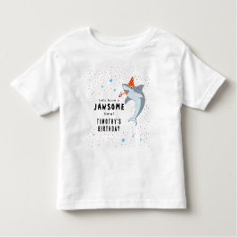 Camiseta Infantil Festa de Aniversário Infantil Tubarão Fofo no Ocea