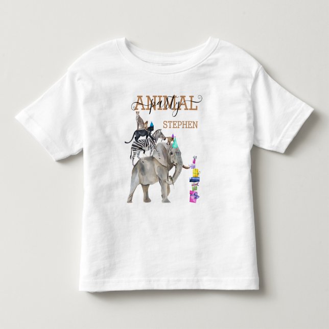 Camiseta Infantil Festa de Aniversário Jungle Safari Selvagem Um Ani (Frente)